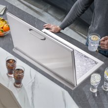 VEVOR Vaschetta per ghiaccio da incasso in acciaio inox 610x508x382mm bevande