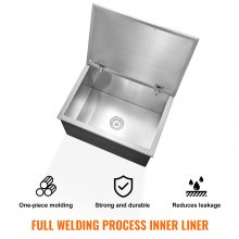 VEVOR Vaschetta Ghiaccio da Incasso 710x508x437mm Scatola Isolante Acciaio Inox