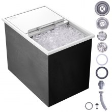 VEVOR Vaschetta per ghiaccio da incasso in acciaio inox 683x455x536 mm da bar