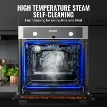 VEVOR Forno da Parete Singola, Forno Elettrico da Incasso con 9 Funzioni di Cottura, Forno Elettrico a Parete, Riscaldamento max. 200°C, Forno Elettrico da 3550W Griglia Teglia da Forno, Cucina