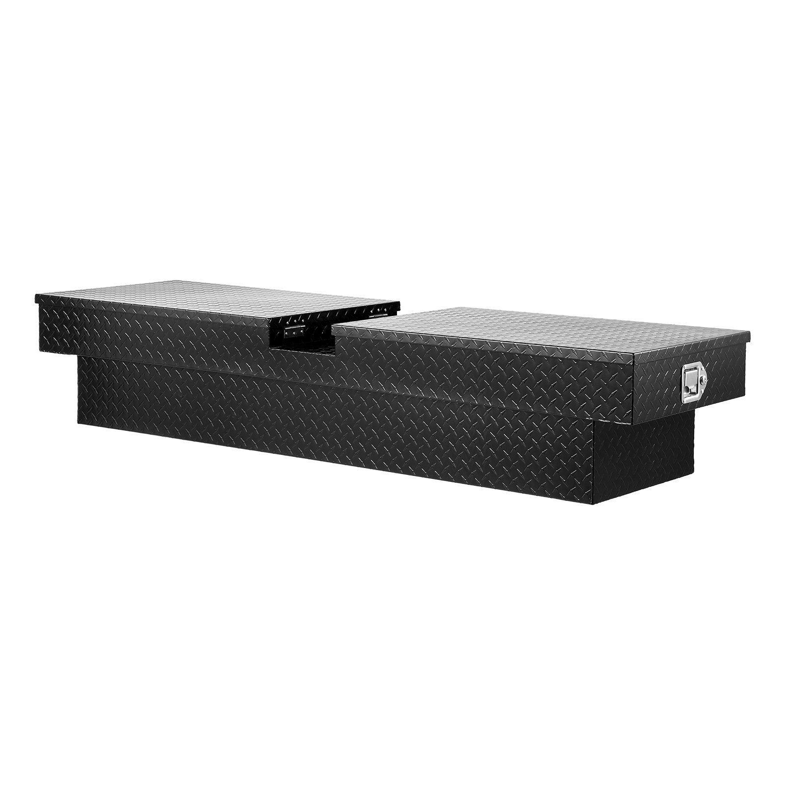 VEVOR Cassetta per Attrezzi per Camion 1771 x 507 x 331 mm Cassette degli Attrezzi con Serratura Impermeabili in Alluminio con Struttura a Diamante, Scatola per Camion per Camper Rimorchio, Nero