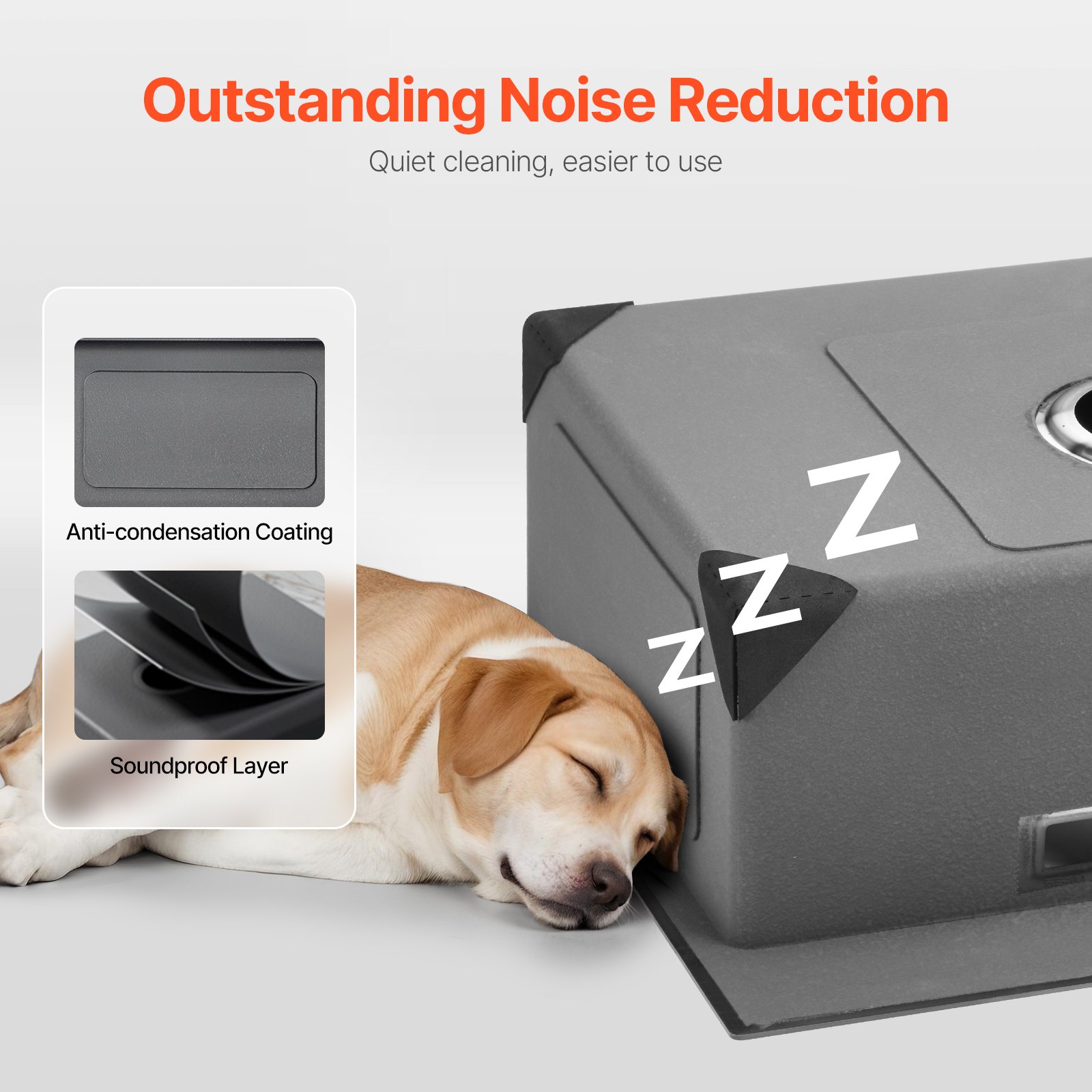 VEVOR Lavello da Cucina da 68 cm Lavello da Cucina in Acciaio Inossidabile 304 con Montaggio dall'Alto, Lavello Singolo da Incasso in Stile Country con Accessori, Lavello Domestico per Camper, Nero