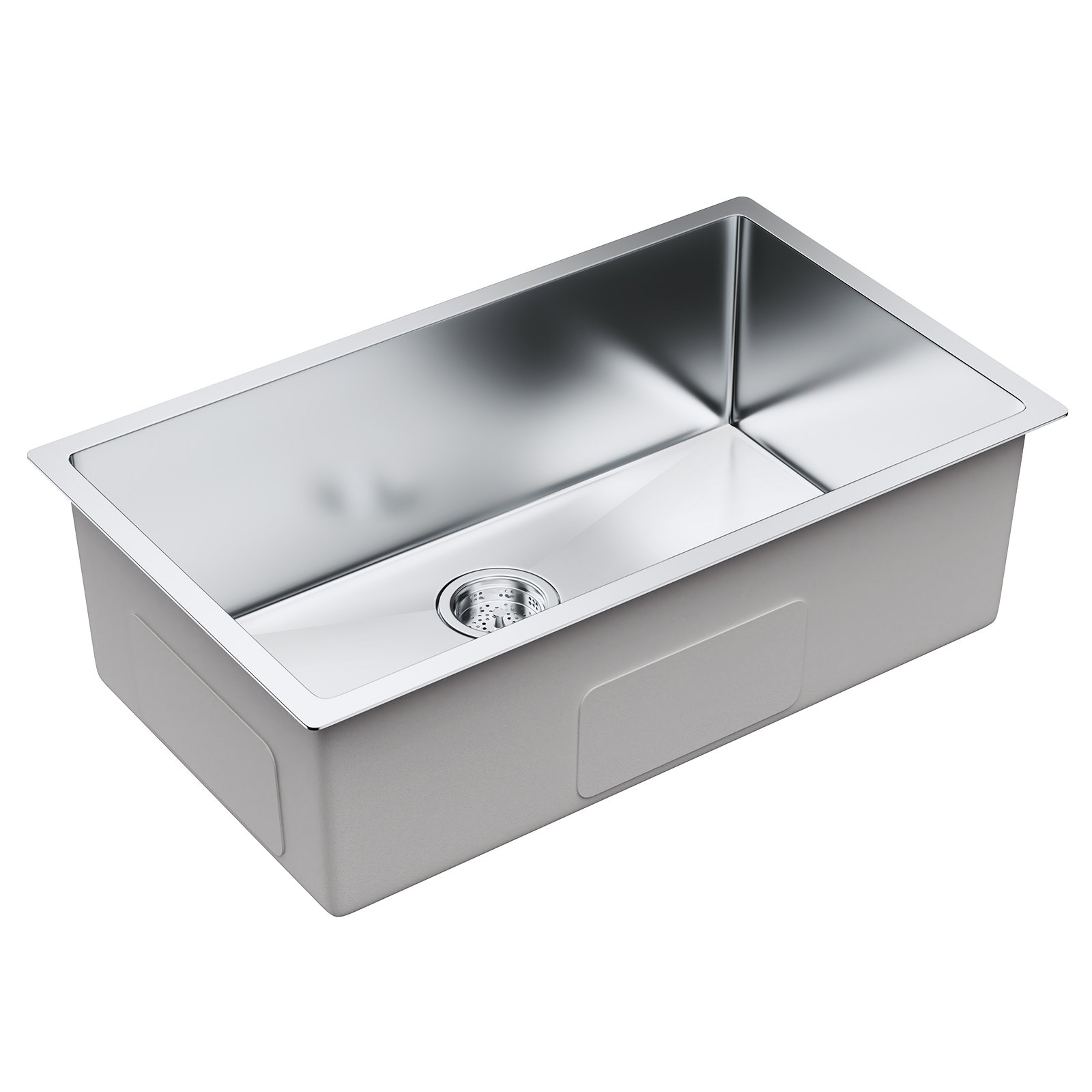 VEVOR Lavello da Incasso in Acciaio Inox 304 Vasca Singola Dimensioni Interne 712 x 407 mm per Cucina Garage Officina Fattoria, Lavandino Sottopiano Incasso in Acciaio Inox Profondità 230mm per Cucina