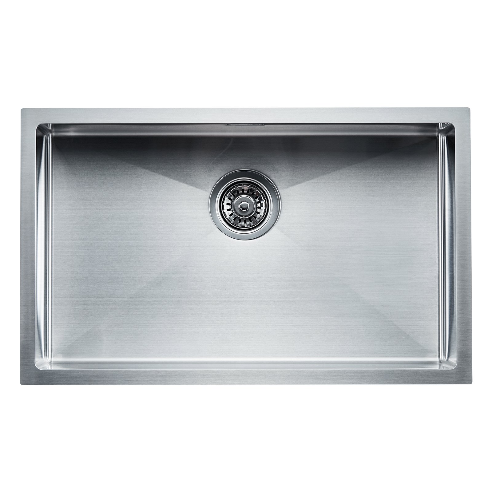 VEVOR Kitchen Sink, Built-in Sink, 70 x 43 x 19 cm, Stainless Steel, Single Bowl Sink with Accessories, Household Sink for Motorhome, Preparation Kitchen, Bar