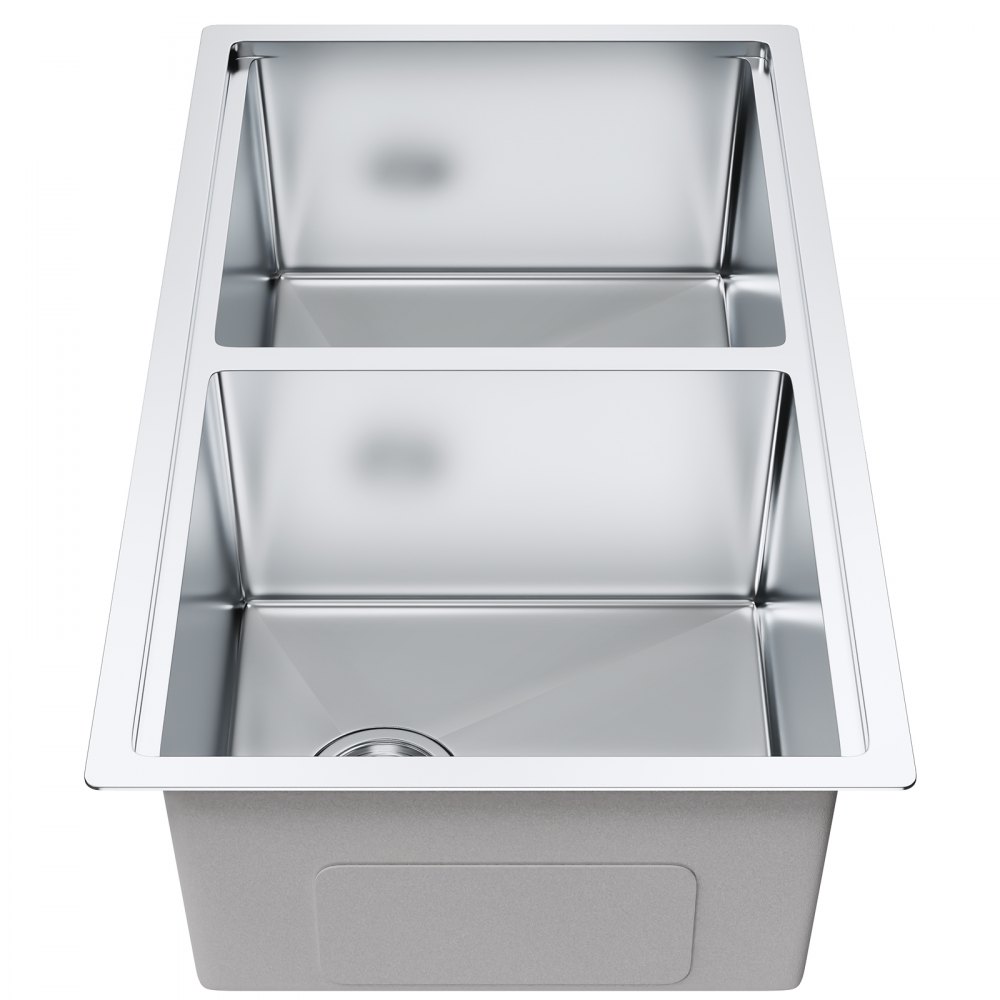 VEVOR 33" Lavello da cucina sottopiano con doppia vasca, barra da cucina in acciaio inox