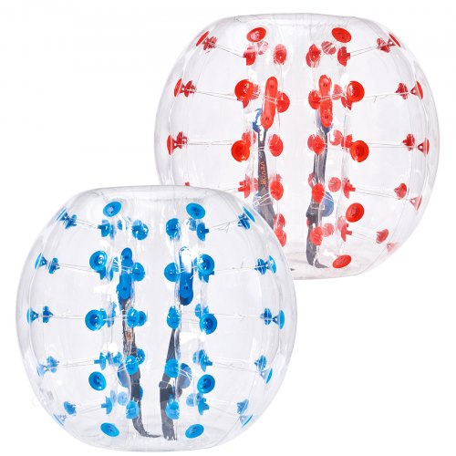 VEVOR Palla Gonfiabile per Urti e Paraurti 2 Pezzi 1.2m x 1.03m, Palla di Rimbalzo a Bolle di Corpo in PVC per Attività all'Aperto Palla Paraurti Gonfiabile con Punti Rossi + Blu