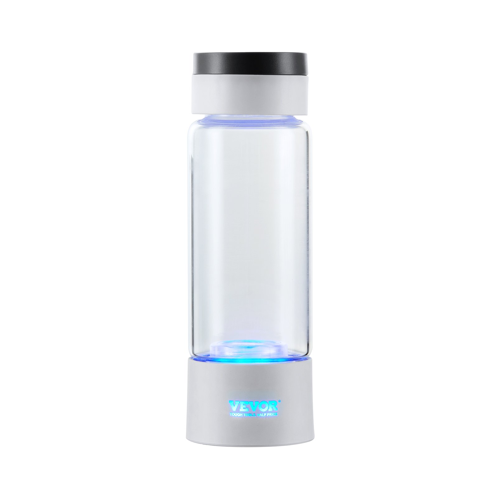 VEVOR Hydrogen Water Bottle Generator, Portable Hydrogen Water Maker 380 ml, Hydrogen-Rich Water Ionization Device with SPE Technology, with Nasal Inhalation Tube & Self-Cleaning