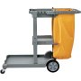 VEVOR Cleaning Trolley with 3 Compartments, Hygiene Trolley, Cleaning Trolley, 90.7 kg Load Capacity, Gray PP Mop Trolley, System Trolley with PVC Waste Bag, Suitable for Offices, Shopping Centers, Hotels