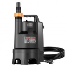 VEVOR Pompa Sommergibile per Pozzetto 690W, 17500 L/H, per Acque Sporche e Pulite in PP-GF20 con Interruttore a Galleggiante Automatico, Cavo Lungo, Sollevamento max. 9 m, per Piscine, Giardino