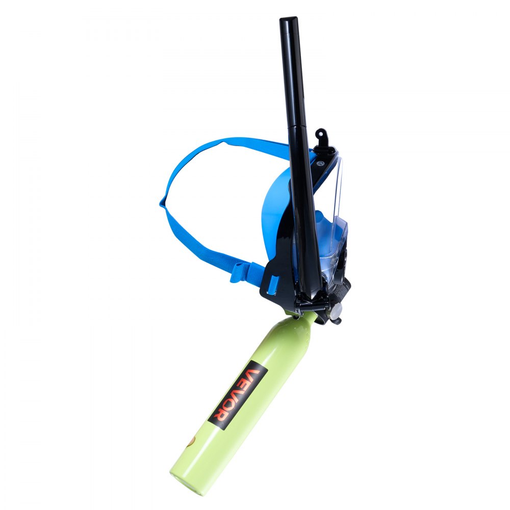 VEVOR Mini Bombola Subacquea per Immersioni, Set di Bombola Portatile 0,5 L con Maschera Subacquea Integrale, Pompa Manuale ad Alta Pressione, Mini Scuba Tank Autonomia Fino a 10 Minuti, Multiuso