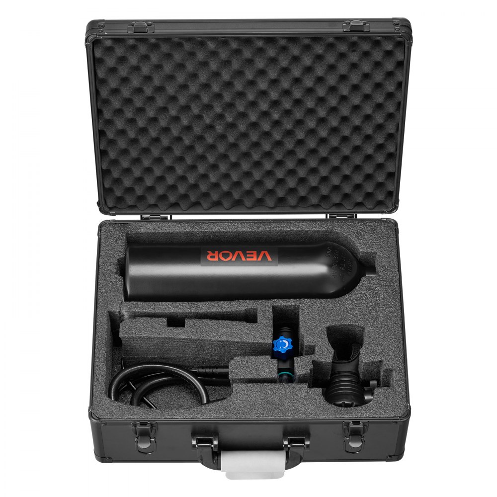 VEVOR Mini Bombola Subacquea per Immersioni, Set di Bombola Subacquea Portatile 2 L Bombole ad Aria Compressa con Autonomia Fino a 35 Minuti, Borsa a Spalla, Custodia di Trasporto in Metallo, Multiuso