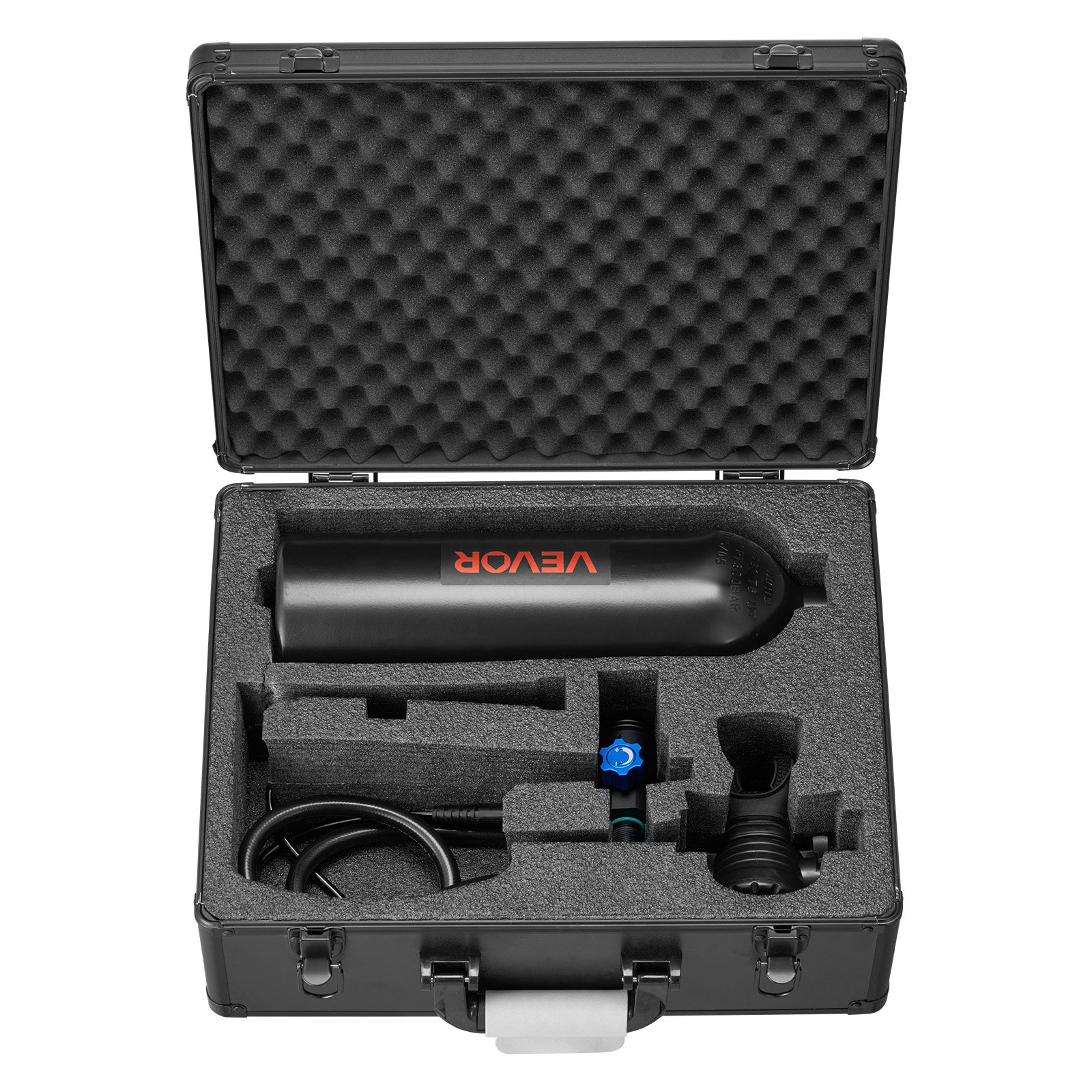 VEVOR Mini Bombola Subacquea per Immersioni, Set di Bombola Subacquea Portatile 2 L Bombole ad Aria Compressa con Autonomia Fino a 35 Minuti, Borsa a Spalla, Custodia di Trasporto in Metallo, Multiuso