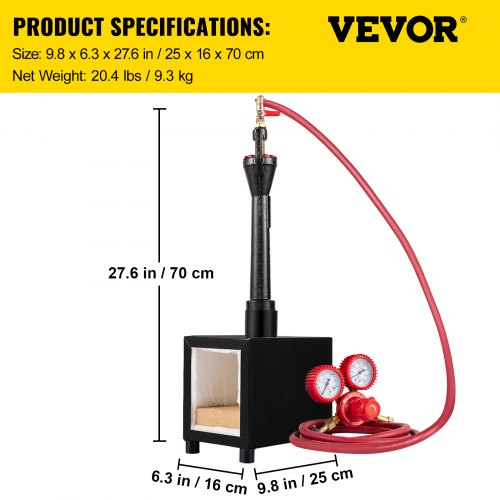 VEVOR Forgia a Gas Propano Doppio Bruciatore Esagonale per Coltelli Utensili da Garage Officina, Forgia a