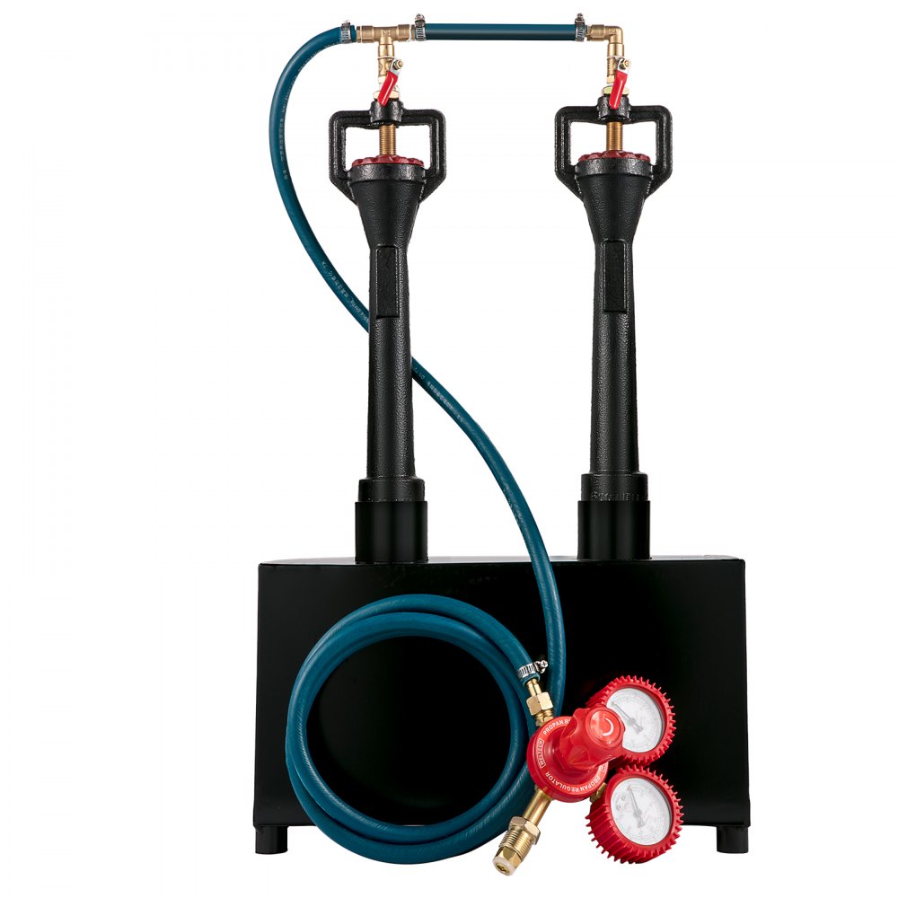 VEVOR Bruciatori Gas Forgia a Gas per Coltelli Potenza Massima 23 kW·h / 80000 Btu Peso 29,7 Libbre Forgia a Gas Propano con 2 Bruciatori Forgia per Fabbri a Gas