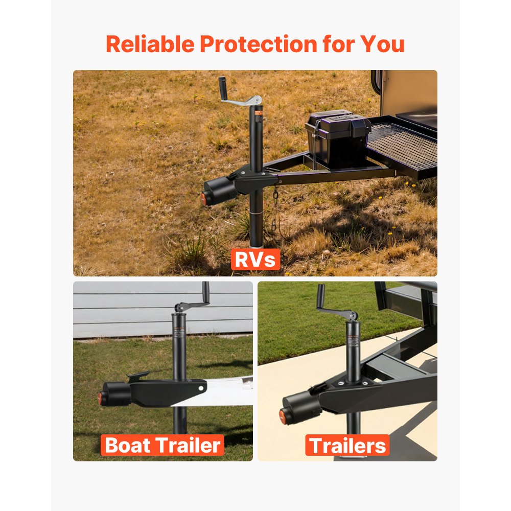 VEVOR Trailer Lock, Fits 50.6 & 58.6 mm Straight Tongue Ball Couplers, Heavy Duty Hitch Lock with 3 Keys Secures Security Chains, Anti-Theft RV Trailer Tongue Locks for RV, Trailer, Boat