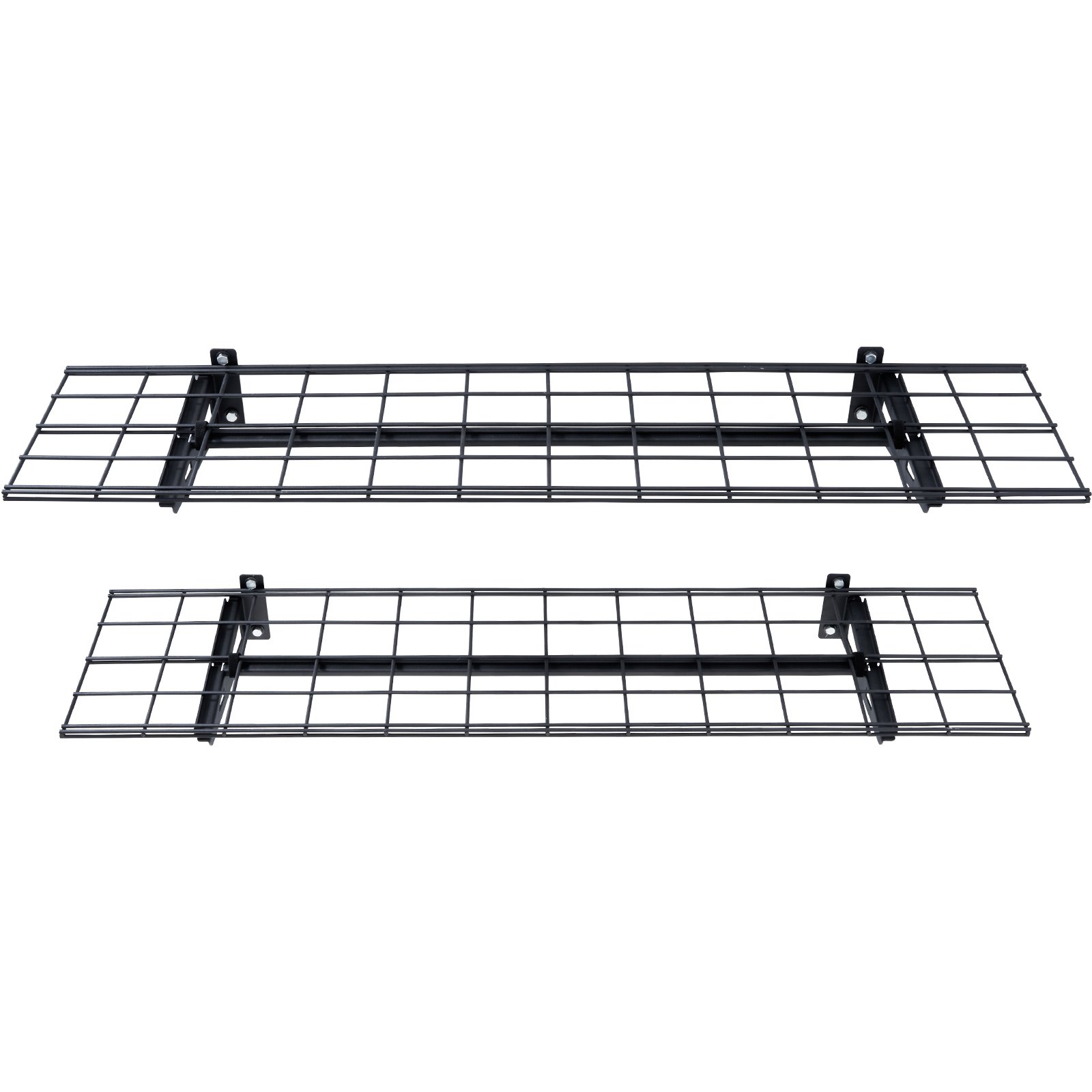 VEVOR Scaffali per Garage da 2 Pezzi Griglia per Garage Portaoggetti 122 x 30,5 cm Montaggio da Parete, Capacità di Carico 90,7 kg ca., Scaffali Galleggianti per Organizzazione del Garage, Officina