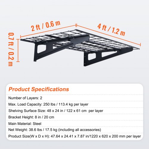 Arreditaly 2 Scaffali In Metallo E MDF Scaffale Ad Alta Portata Fino a 700 kg Con 4 Ripiani Regolabili Ideale Per Garage Officina Cantina Capannone