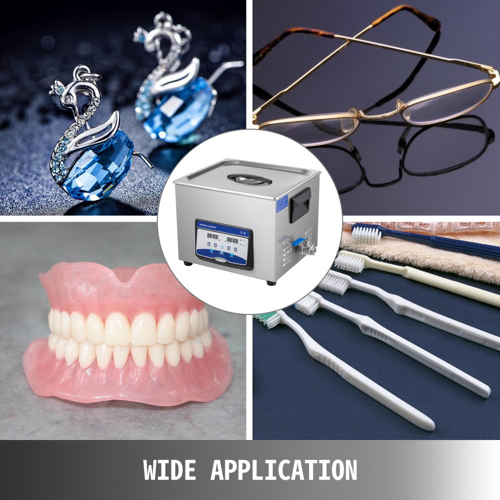 Pulitore Ultrasuoni Professionale 15L Pulizia dei Gioielli Macchina ad Ultrasuoni Parti Ultrasoniche Digitali Detergente con Timer Kit di Pulizia Gioielli Detergente Sonico Industriale
