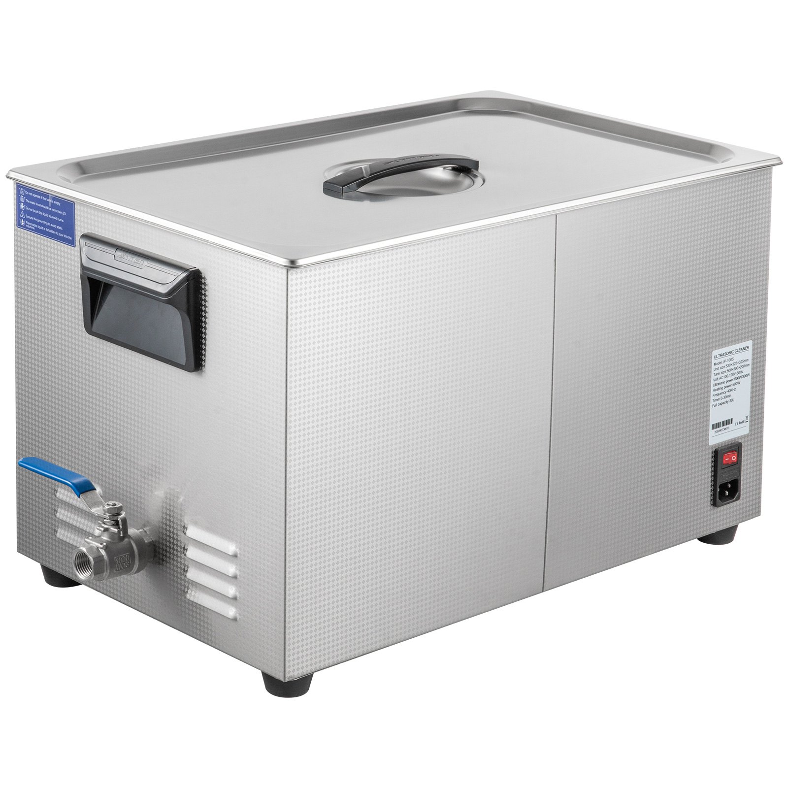 Lavatrice Pulitore Ad Ultrasuoni Led 22l Degasaggio+coperchio+cesto Acciaio Inox