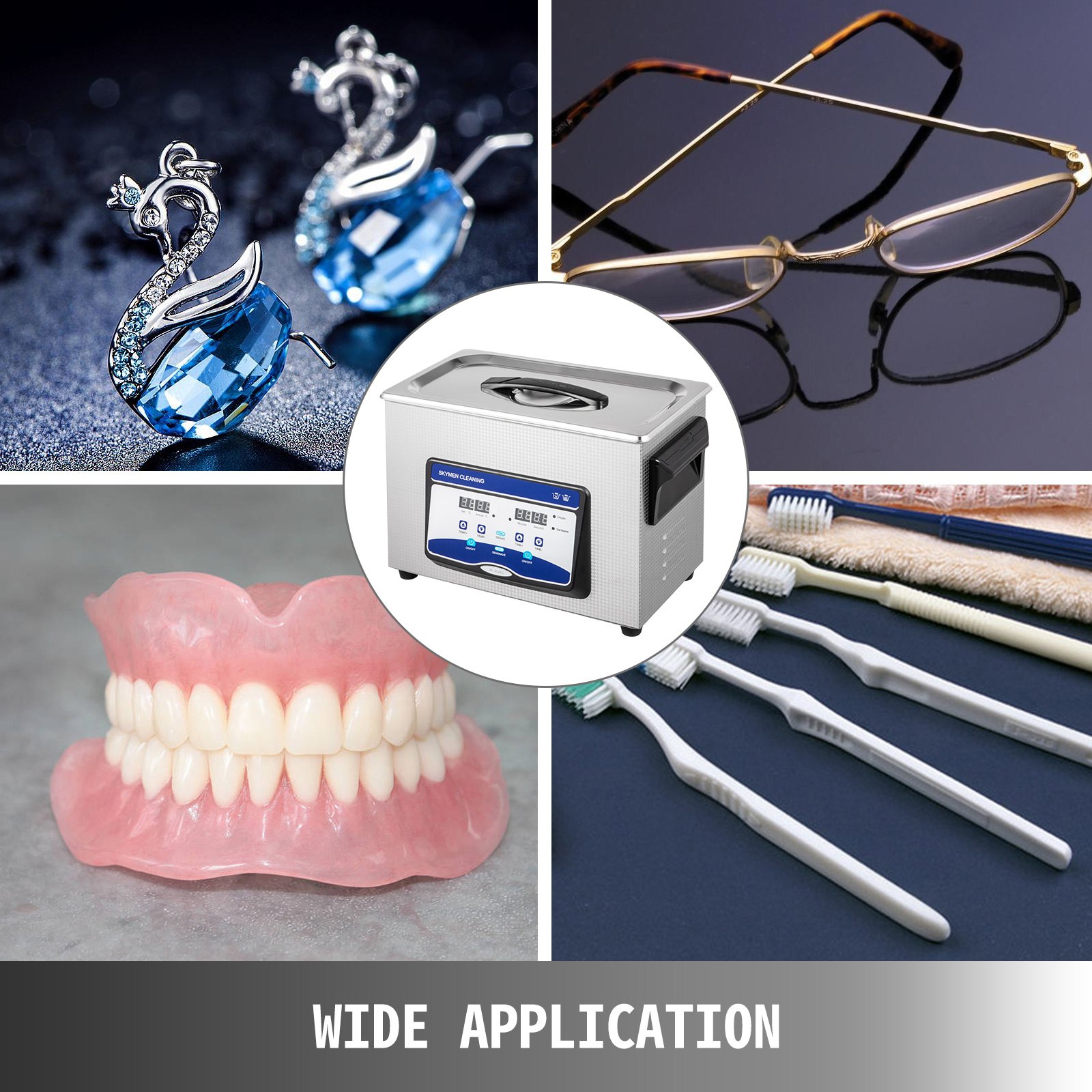 4.5l Lavatrice Pulitore Ad Ultrasuoni Digitale Pulizia Pulitrice Coperchio Timer