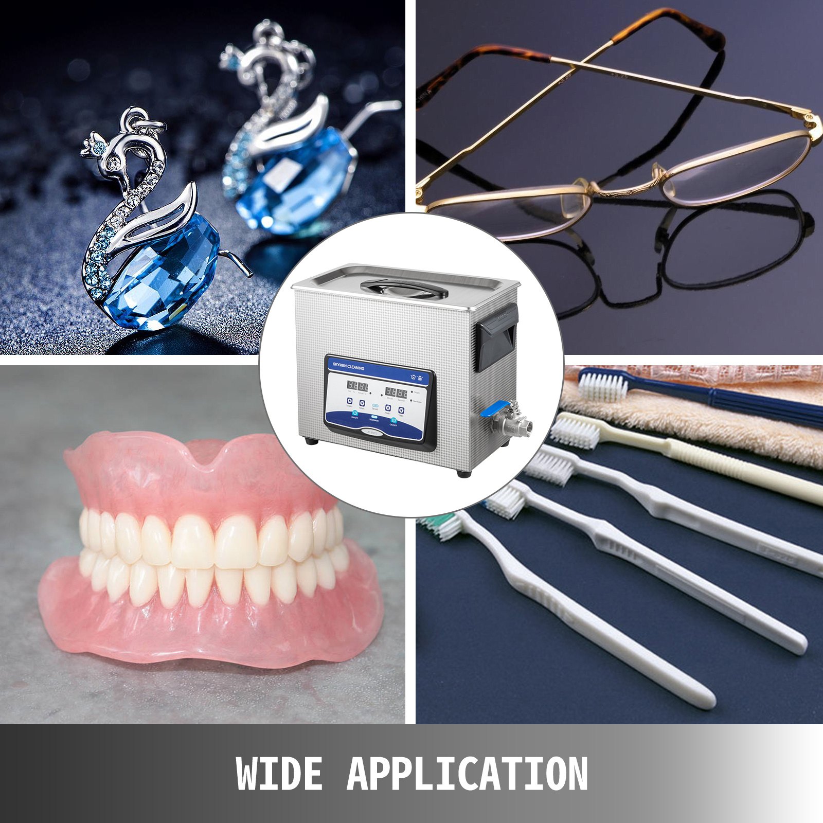 VEVOR Detergente Ultrasonico Detergente per Gioielli  6.5L Digital Sonic Cleaner