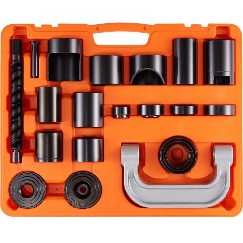 VEVOR Kit di Pressatura per Giunto Sferico 21 Pezzi in Valigetta da Officina per Riparazione Veicoli in Materiale Acciaio al Carbonio per Auto 2WD/4WD, Kit Attrezzatura Giunti Sferici 21 Pz a Telaio C