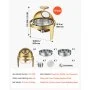 VEVOR Scaldavivande per Alimenti in Acciaio Inox 5,68L Vassoio Rotondo 1 pz Contenitore Scaldavivande per Buffet, Banchetti, Catering, Feste, Eventi, Coperchio Arrotolabile, Rotondo, Apertura 0-180°