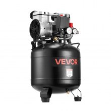 VEVOR Compressore d'Aria da 30 Litri 1,5 KW, Compressore d'Aria Senza Olio con Pressione Massima di 10 Bar, per Riparazioni Auto, Gonfiaggio Pneumatici, Verniciatura a Spruzzo, Chiodatura di Legno