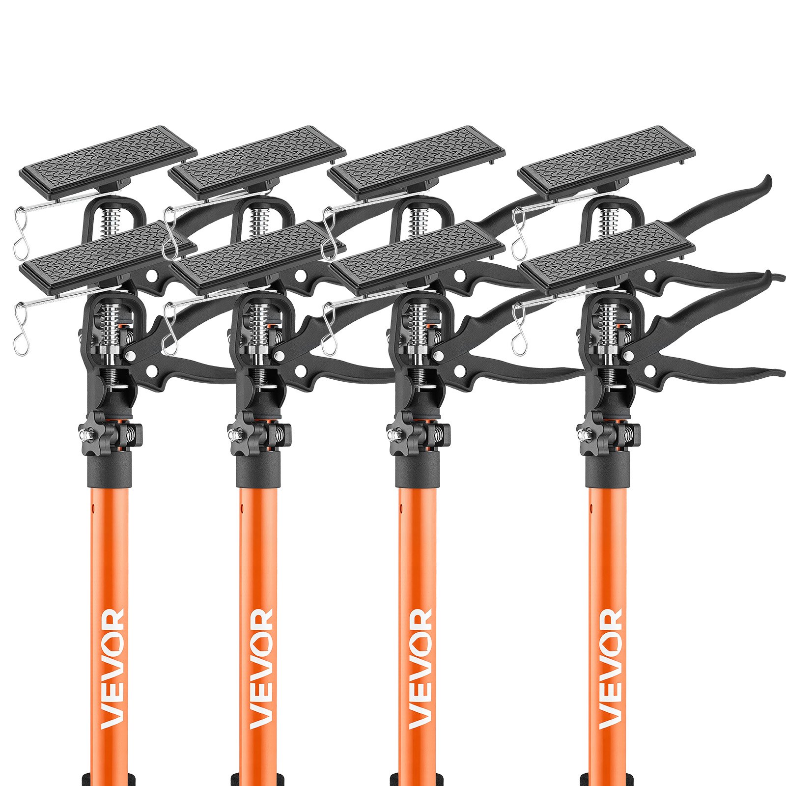 VEVOR Asta Supporto per Martinetto Installazione Armadietti, Confezione da 8, Asta di Supporto Telescopica Acciaio da 116-290 cm, Regolabile a 3 Capacità max. 70 kg per Sollevamento di Cartongesso