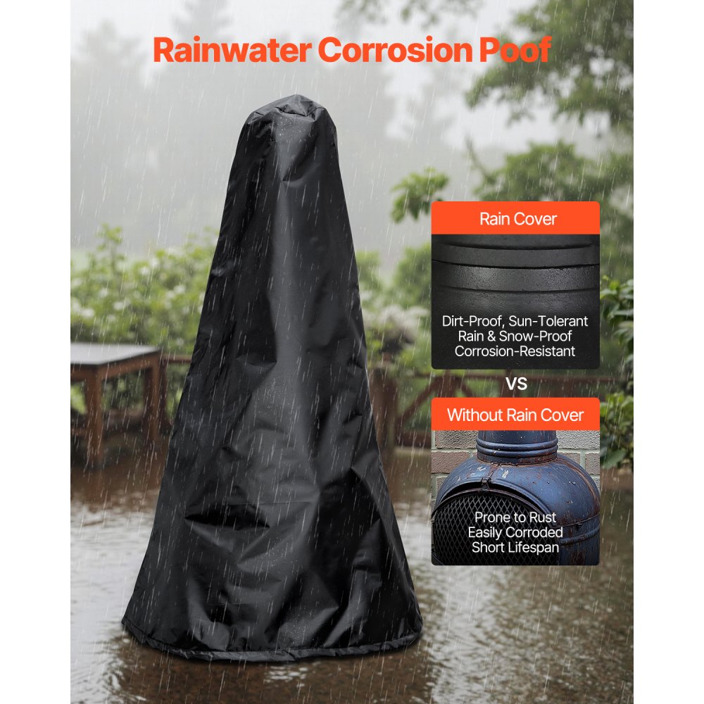 VEVOR Chiminea ad Alta Tolleranza 457 mm Braciere a Legna da Esterno, Camino Sferico per Barbecue e Riscaldamento, con Griglia a Maglie, Coperchio Antiruggine per Camino, per Patio, Giardino, Cortile