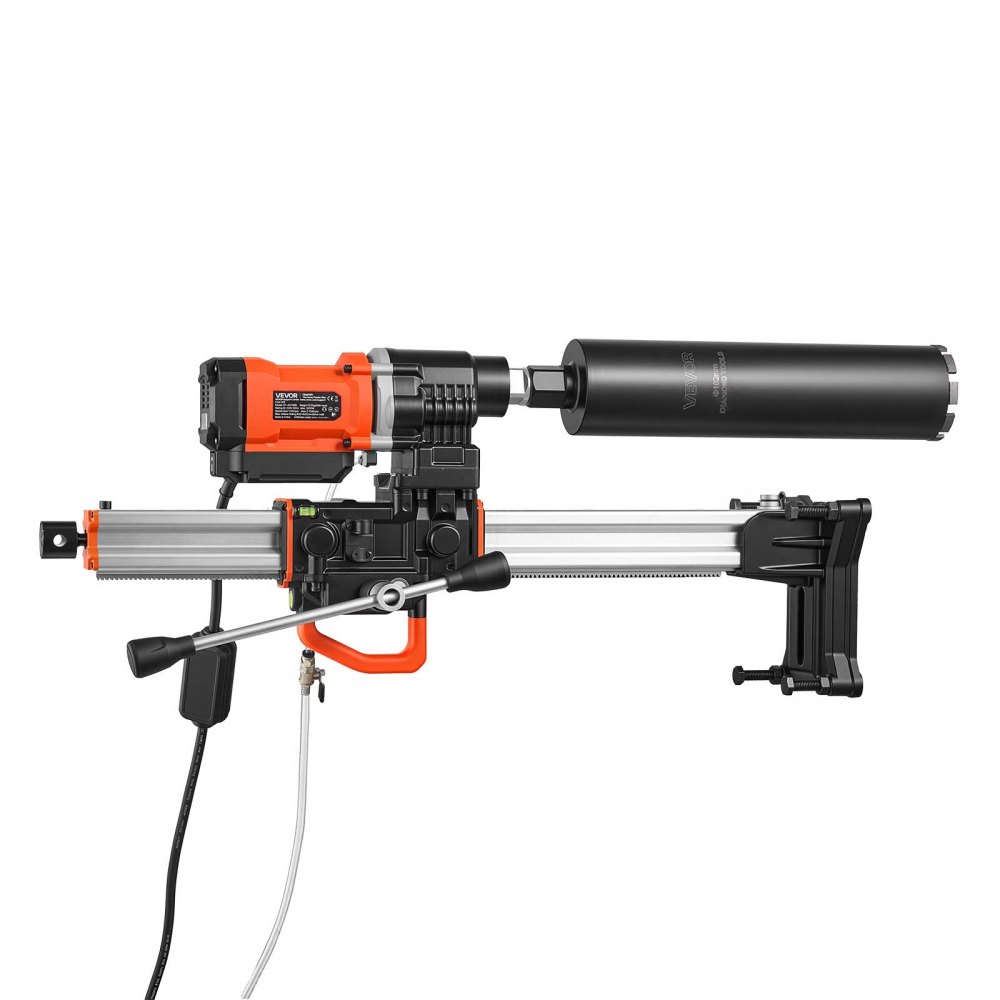 VEVOR Trapano a Carotaggio Diamantato con 8 Punte Brushless con Supporto, Foratura da 25 a 202 mm, a Secco e a Umido, 2500 W, 810 giri/min e 1340 giri/min, Filettatura UNC1 1/4–7 per Mattoni e Pietra