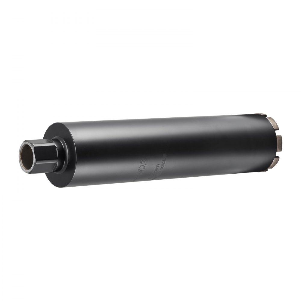 VEVOR Core Drill Bit, 89 mm Diameter, 356 mm Drilling Depth, 1-1/4 in-7 Internal Thread, High-Precision Welding Technology, Wet Diamond Core Bit for Reinforced Concrete, Red Bricks, and Masonry