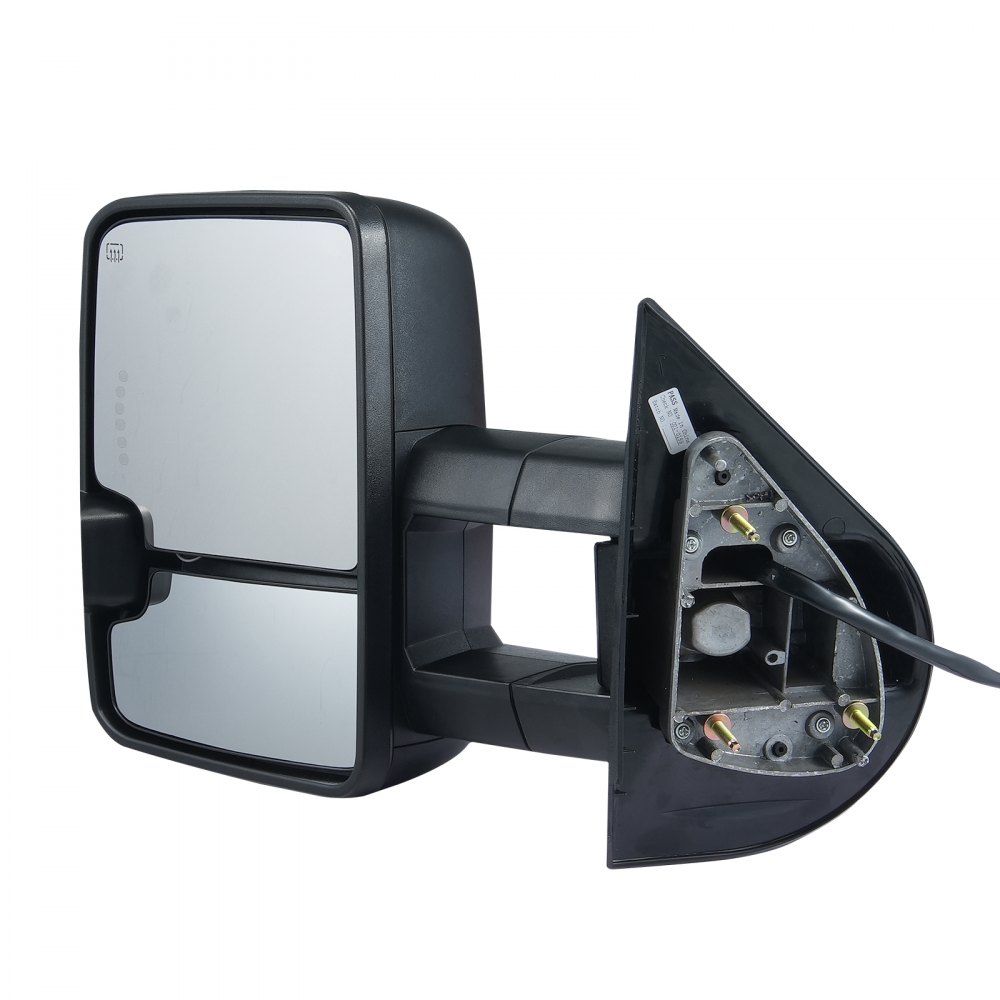 VEVOR Specchietti da Traino, Coppia Sinistro Destro, Specchietti di Assistenza per Rimorchi, Chevrolet Silverado (2007-2014)/GMC/Cadillac, con Luce di Guida a LED, Pieghevoli Telescopici Manuali, Neri