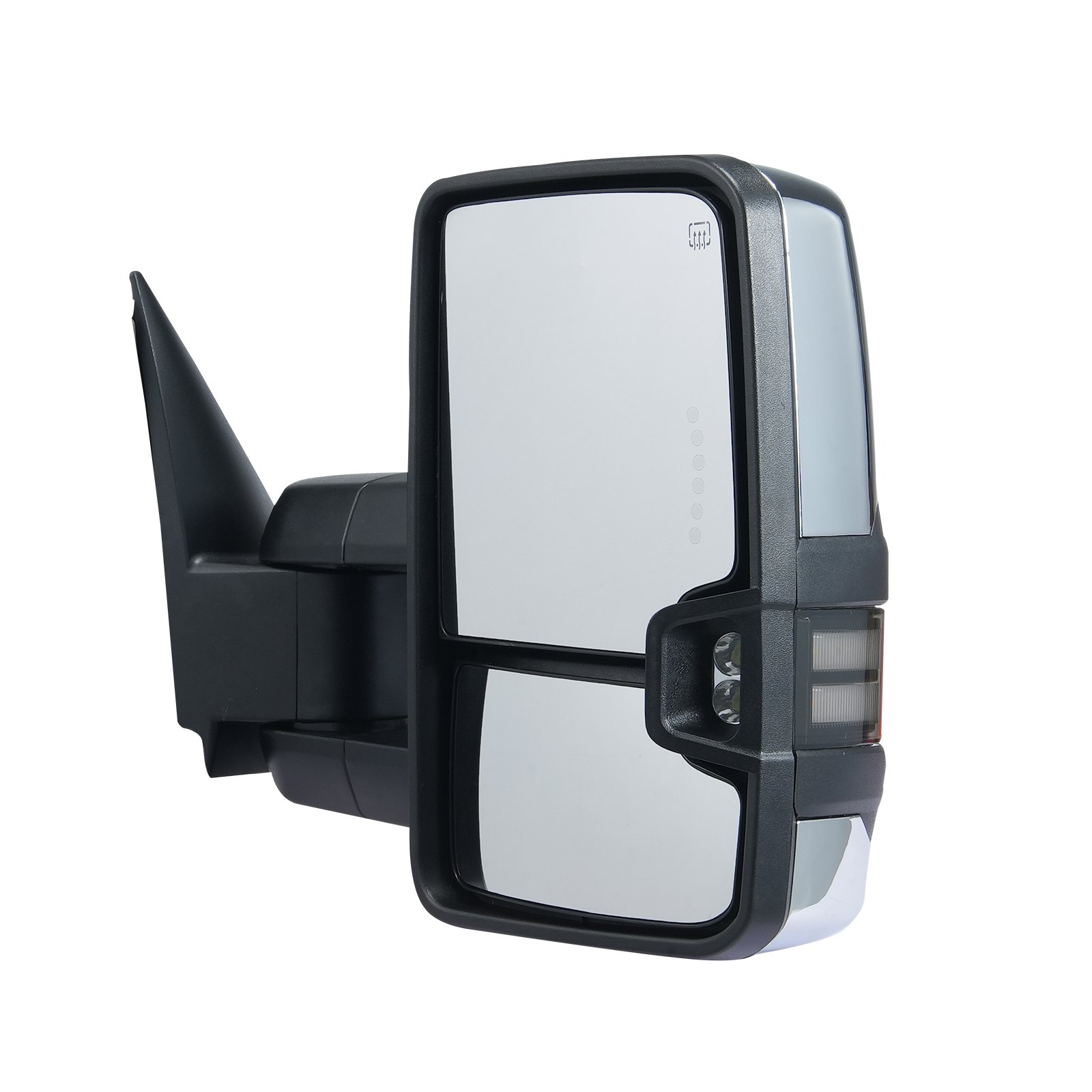 VEVOR Specchietti da Traino, Coppia Sinistra e Destra, per Chevrolet Silverado (2003-2007)/GMC/Cadillac, Riscaldato Elettrico Sbrinamentocon, Luce Segnalazione, Controllo Manuale Pieghevole, Argento