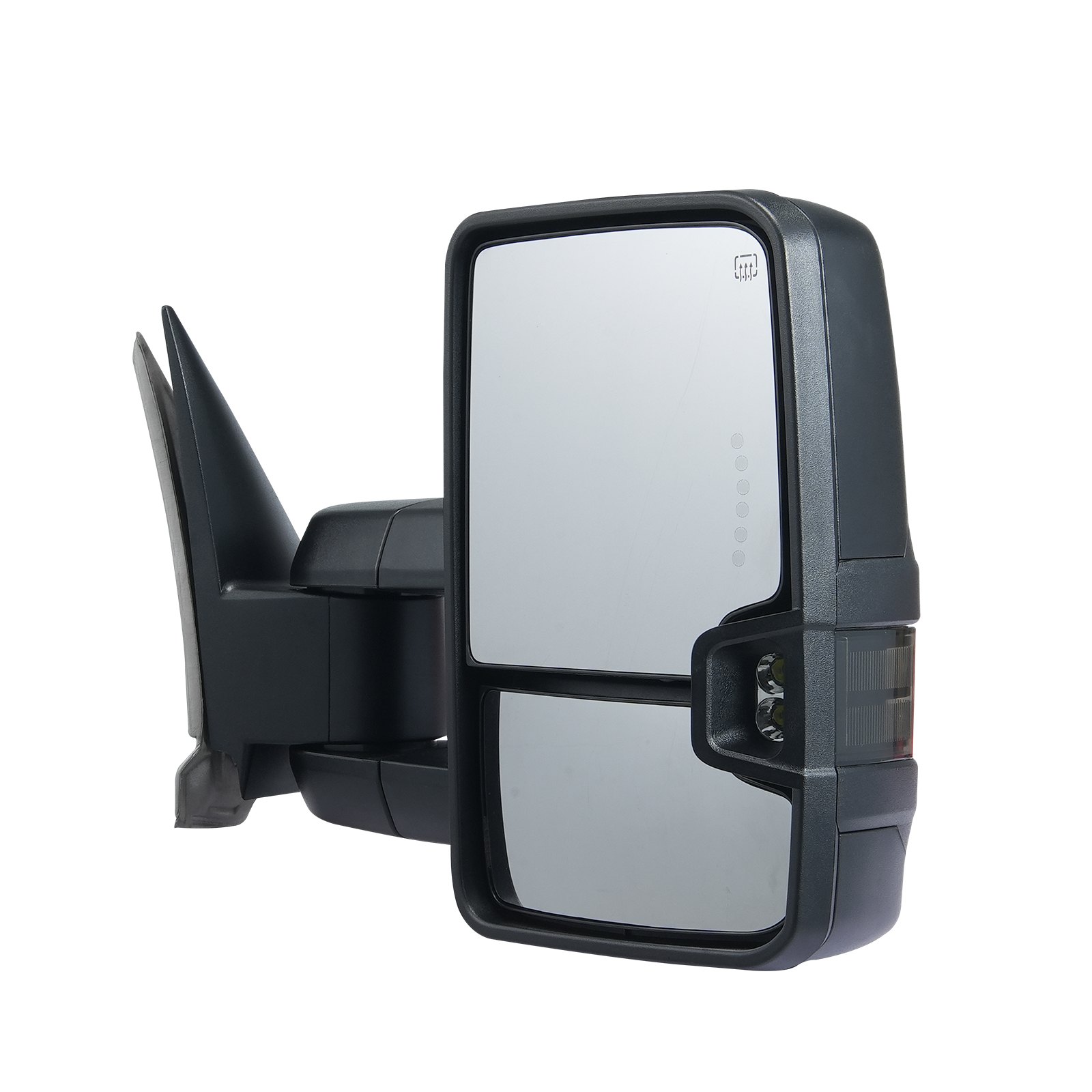 VEVOR Specchietti da Traino, Coppia Sinistro e Destro Chevrolet Silverado (2014-2021) / GMC, Riscaldati Elettricamente Sbrinamento Luce Segnalazione e Guida LED, Controllo Manuale Pieghevole, Nero