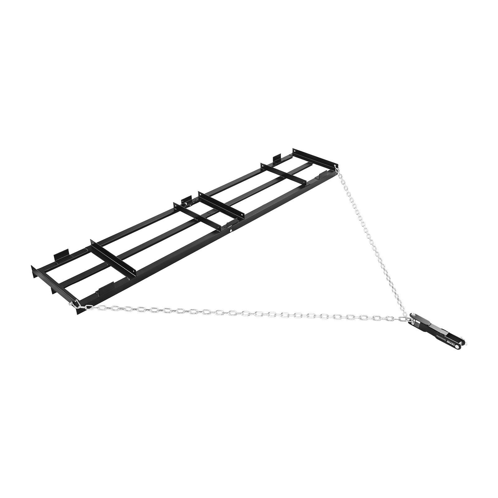 VEVOR Erpice Trainato 243,5 x 50 cm per Prato Giardino, Rastrello Livellatore Trainato con Catena 183 cm per Terreno Vialetti di Ghiaia Giardino, Erpice Livellamento per Rimorchio Trattorini ATV UTV