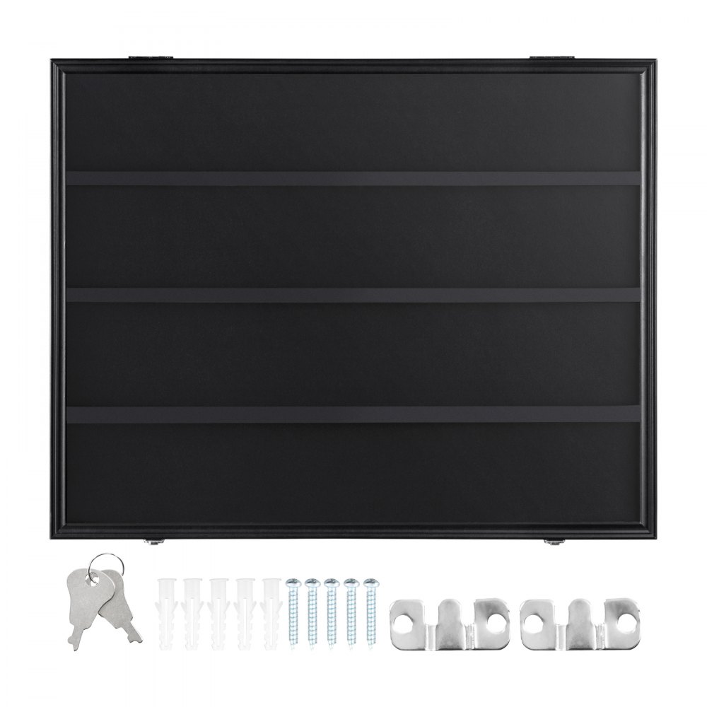 VEVOR Display Case for Sports Cards in 36 Different Designs, 77.5x61.7x5.5cm Presentation Frame with 98% UV Protection PC Glass Lockable Wall Cabinet for Football Basketball Hockey Trading Cards