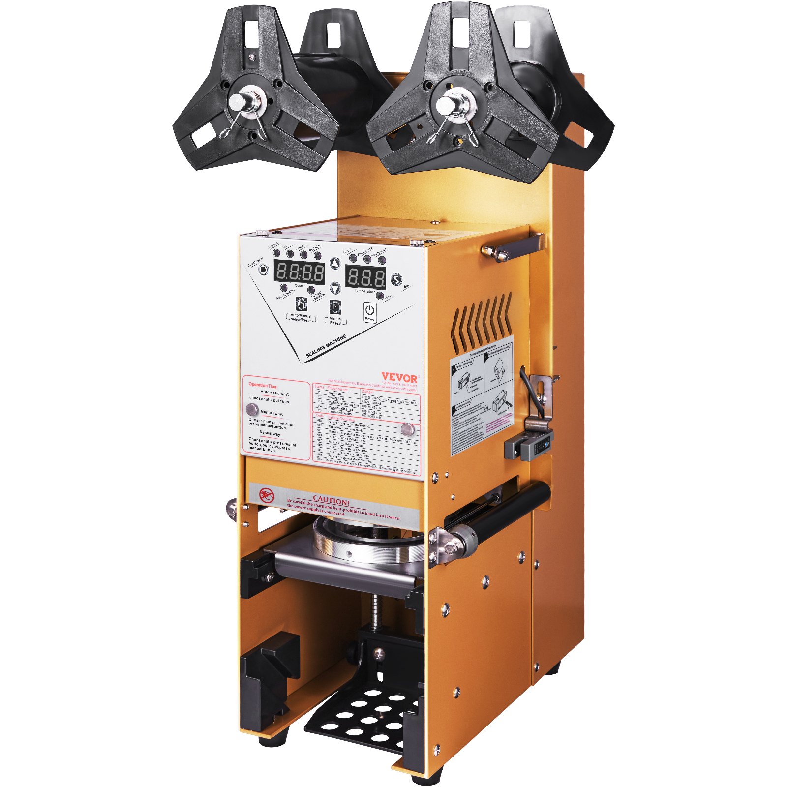 VEVOR Sigillatrice completamente automatica per tazze da tè 500-650 tazze/H 180 mm Oro