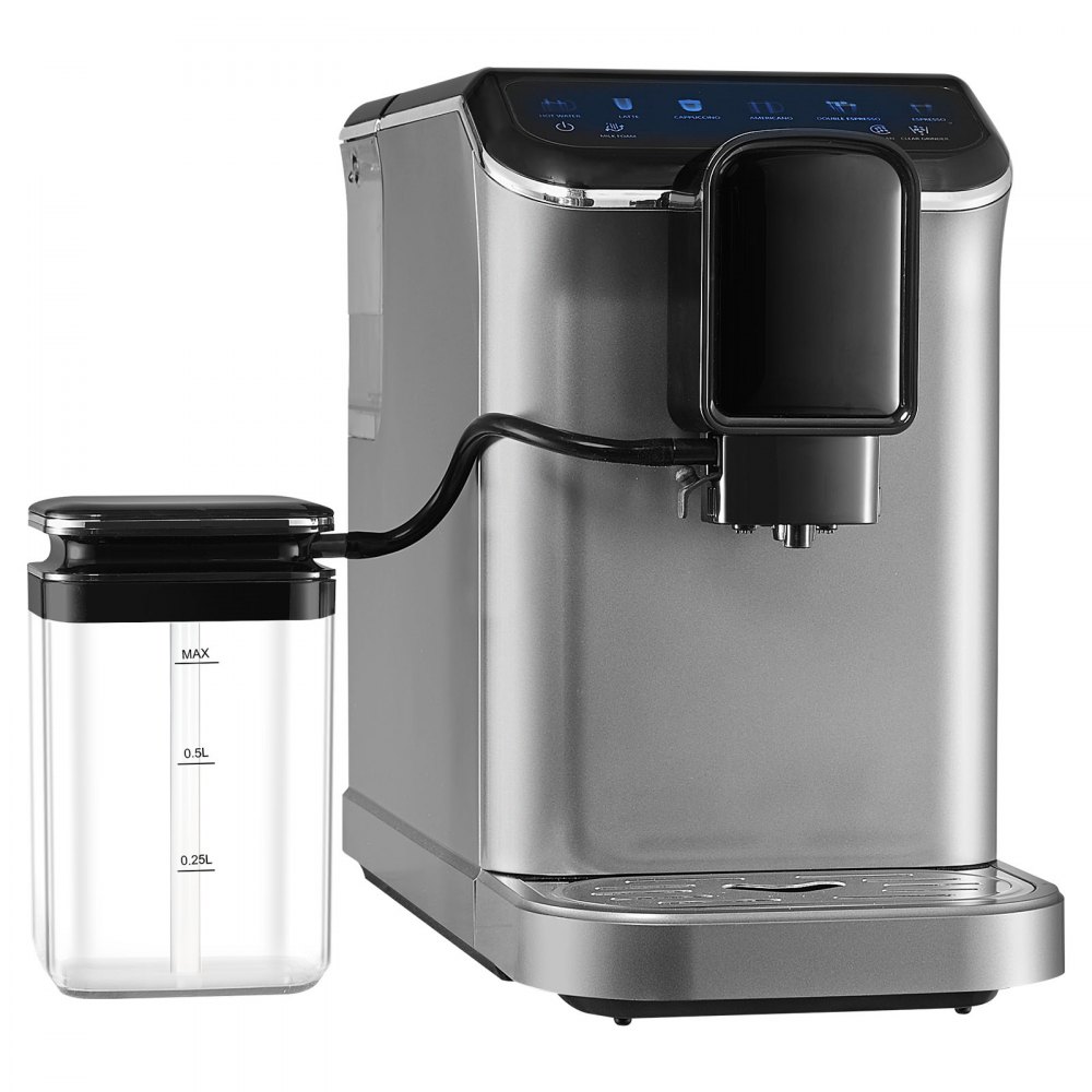 VEVOR Macchina per caffè espresso automatica 20 bar con montalatte macinacaffè