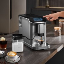 VEVOR Macchina per caffè espresso automatica 20 bar con montalatte macinacaffè