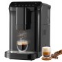 VEVOR Macchina caffè espresso automatica, Macinacaffè incorporato, Macchina caffè pressione 15 bar impostazioni di macinatura a 15 livelli, Macchina per caffè espresso contenitore chicchi 180 g