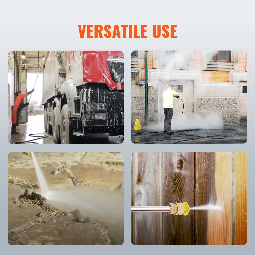 VEVOR Idropulitrice a Gas, Idropulitrice a Gas 390cc Pompa in Rame 4400 PSI 4,0 GPM, Idropulitrice con Pistola a Spruzzo Bacchetta di Estensione 5 Ugelli, Pulitrice Portatile Accessori con Valigetta