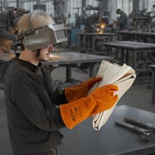 VEVOR Coperta per Saldatura 2 Pacchetti, Coperta per Saldatura 4FTx6FT, Set Coperte Resistenti al Calore 537℃, Copertura per Saldatura in Fibra di Vetro con Isolamento Ignifugo Gommini Metallici