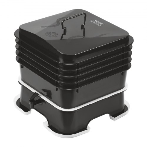 Compostiera Per Vermicompost Da Giardino 50L - 5 Vassoi, HDPE, Per Riciclo Rifiuti Domestici - Foto 2