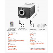 VEVOR Kit di Luci in Fibra Ottica a Stella 550 Pezzi 16 W RGBW LED Fibra Ottica