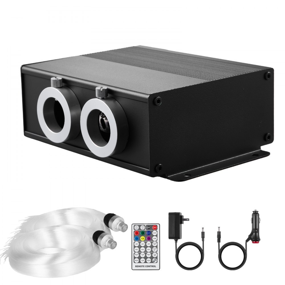 VEVOR Kit di Luci in Fibra Ottica a Stella, 900 Pezzi 0,76 mm 3 m Luci da Soffitto a Forma di Stella in Fibra Ottica 20 W per Auto, APP Bluetooth, Telecomando, Attivazione Sonora, Motore di Luce RGBW