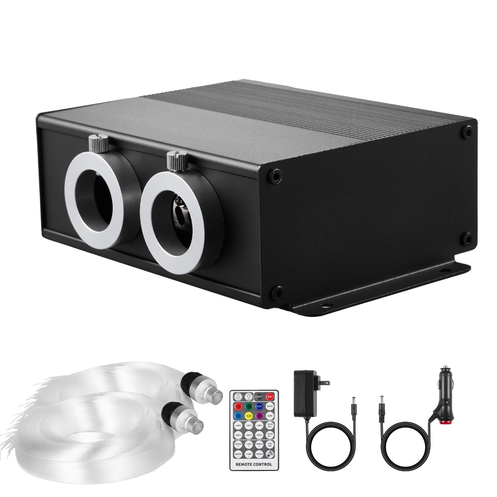 VEVOR Kit di Luci in Fibra Ottica a Stella, 900 Pezzi 0,76 mm 3 m Luci da Soffitto a Forma di Stella in Fibra Ottica 20 W per Auto, APP Bluetooth, Telecomando, Attivazione Sonora, Motore di Luce RGBW