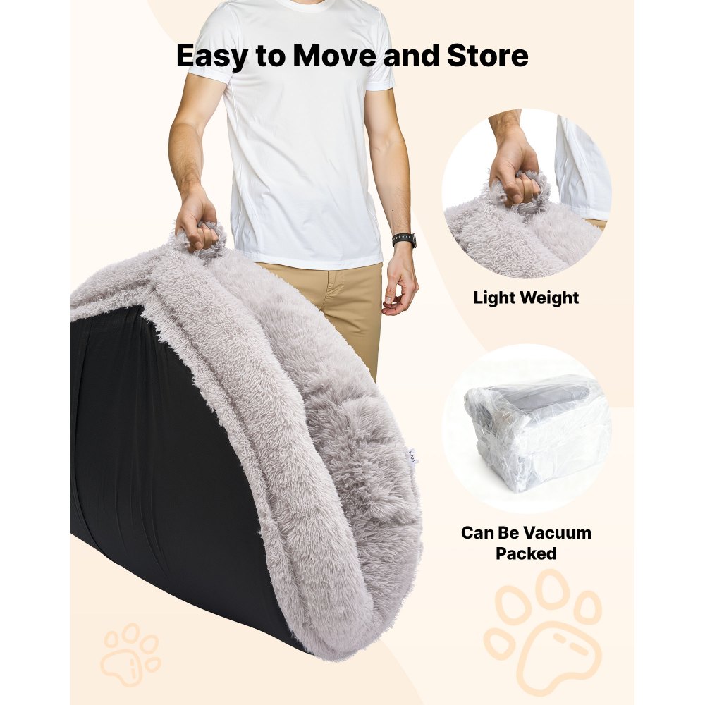 VEVOR Letto Stile Cane per Umani Amici Pelosi da 1710 x 1000 x 240 mm, Letto per Cani a Misura Umana, con Tasca Laterale, Maniglia e Cerniera, Fodera Rimovibile e Lavabile in Lavatrice, Pelo Alto