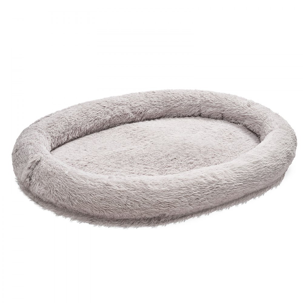 VEVOR Cuccia per Cani Animali Domestici da 1760 mm x 1220 mm x 240 mm, Peluche Lungo per Cani di Taglia Umana, con Tasca Laterale, Maniglia e Cerniera, Rimovibile, Lavabile in Lavatrice, Grigio