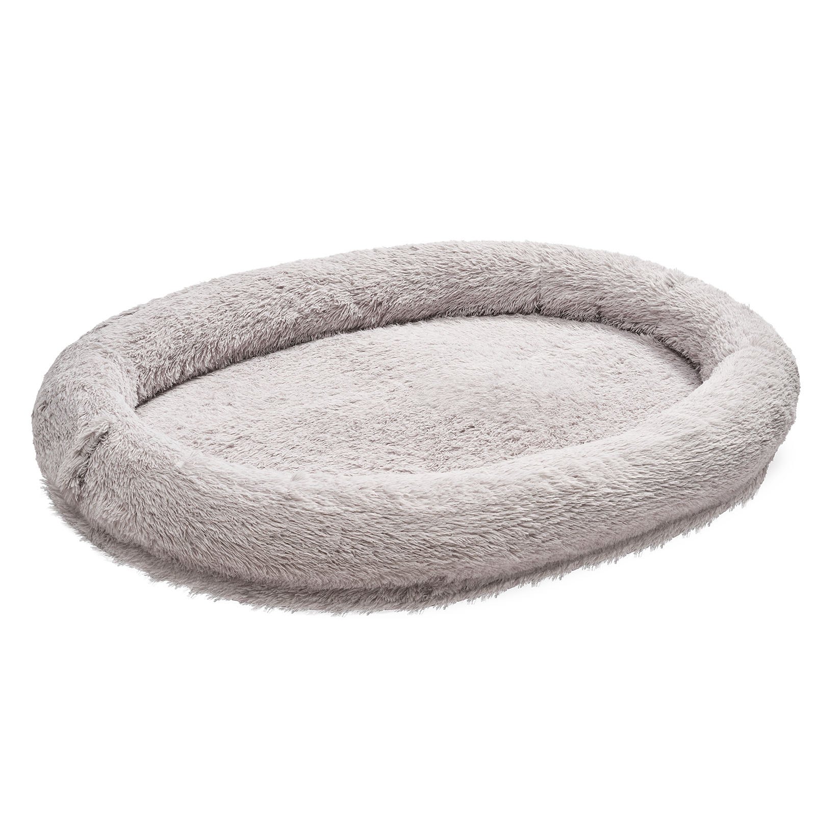 VEVOR Cuccia per Cani Animali Domestici da 1760 mm x 1220 mm x 240 mm, Peluche Lungo per Cani di Taglia Umana, con Tasca Laterale, Maniglia e Cerniera, Rimovibile, Lavabile in Lavatrice, Grigio
